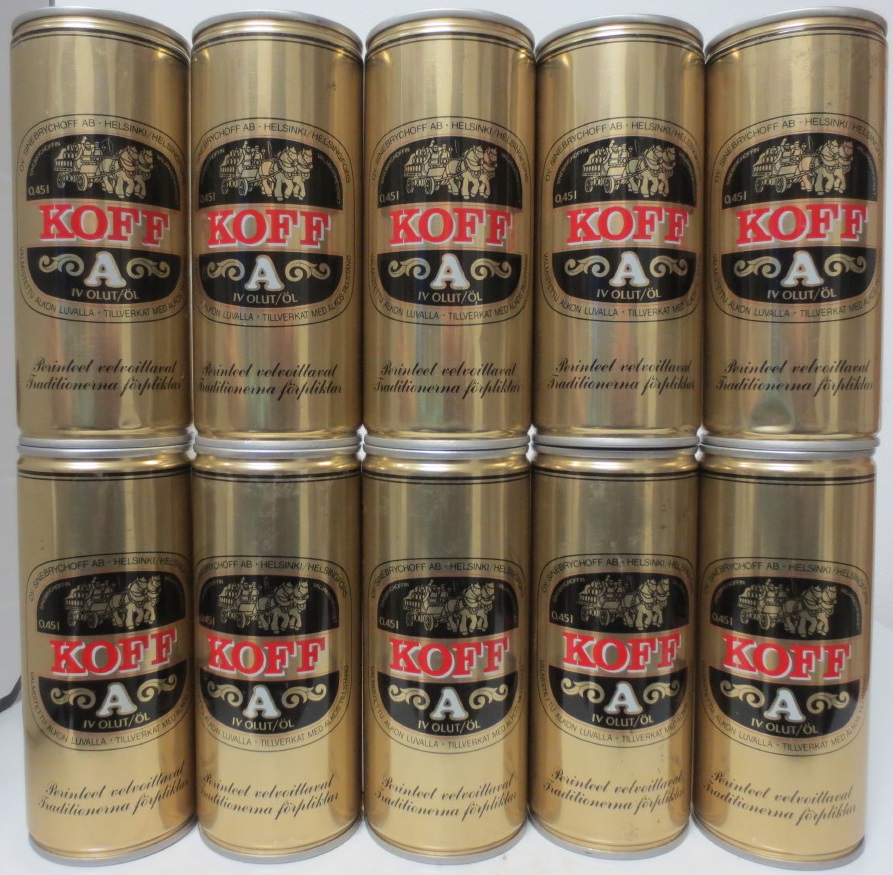 KOFF A complete set 10 CS cans from FINNLAND (45cl) (B/O)
